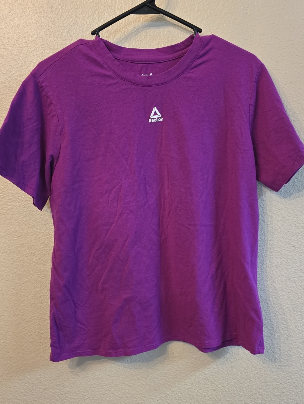 Reebok Purple Short Sleeve Tee with White Logo
